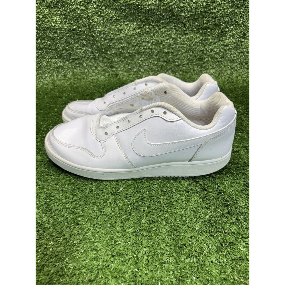 Nike Ebernon Low Women Size 10 Triple White Leather Sneaker Shoes AQ1779-100